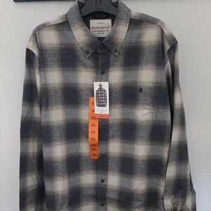 Weatherproof Men's Plaid Shirt - Blue and Cream